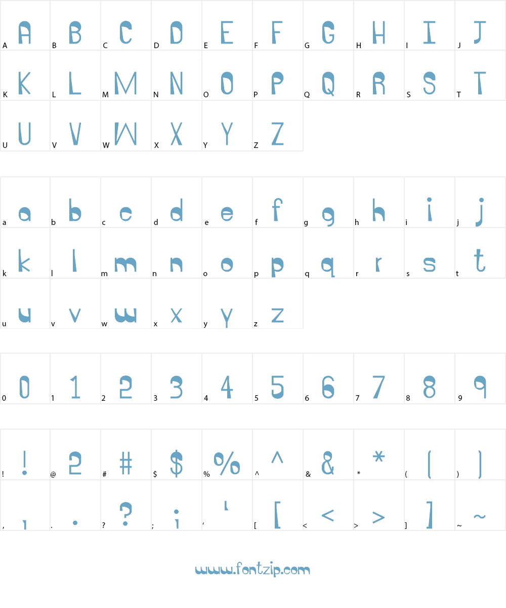 Creek 101 Font Character
